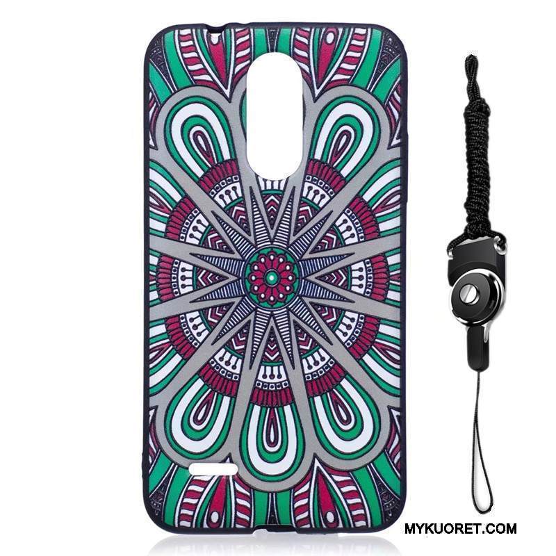 Kuori Lg K8 2017 Maalaus Jauhe Pesty Suede, Kotelo Lg K8 2017 Kohokuviointi Ripustettavat Koristeet Puhelimen Kuoret