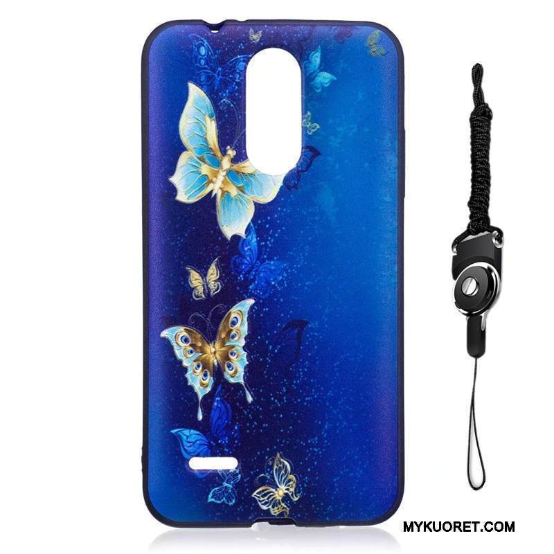 Kuori Lg K8 2017 Maalaus Jauhe Pesty Suede, Kotelo Lg K8 2017 Kohokuviointi Ripustettavat Koristeet Puhelimen Kuoret