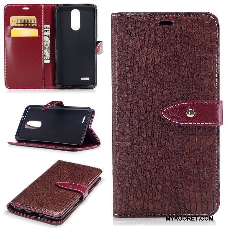 Kuori Lg K8 2017 Nahka Murtumaton Viini Punainen, Kotelo Lg K8 2017 Silikoni