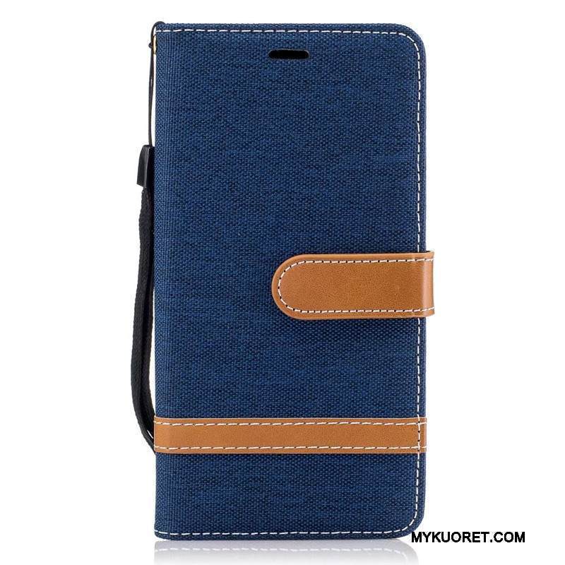 Kuori Lg K8 2017 Salkku Punainen Denimi, Kotelo Lg K8 2017 Nahka