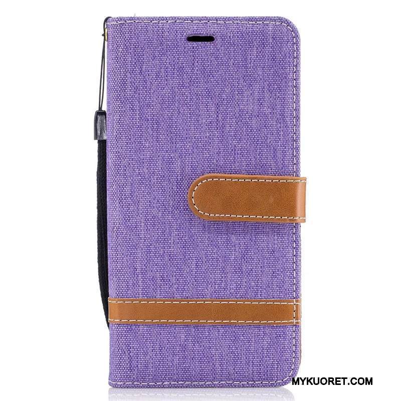 Kuori Lg K8 2017 Salkku Punainen Denimi, Kotelo Lg K8 2017 Nahka