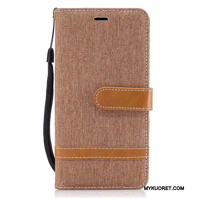 Kuori Lg K8 2017 Salkku Punainen Denimi, Kotelo Lg K8 2017 Nahka