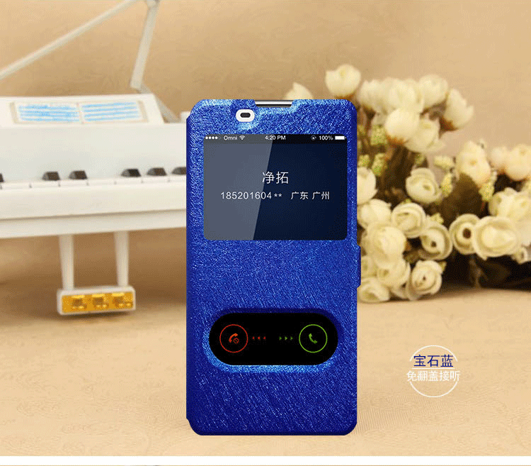 Kuori Lg K8 Nahka Sininen Puhelimen Kuoret, Kotelo Lg K8 Kuoret