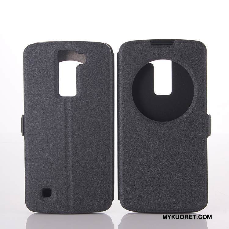 Kuori Lg K8 Suojaus Avaa Ikkuna Musta, Kotelo Lg K8 Nahka Puhelimen Kuoret
