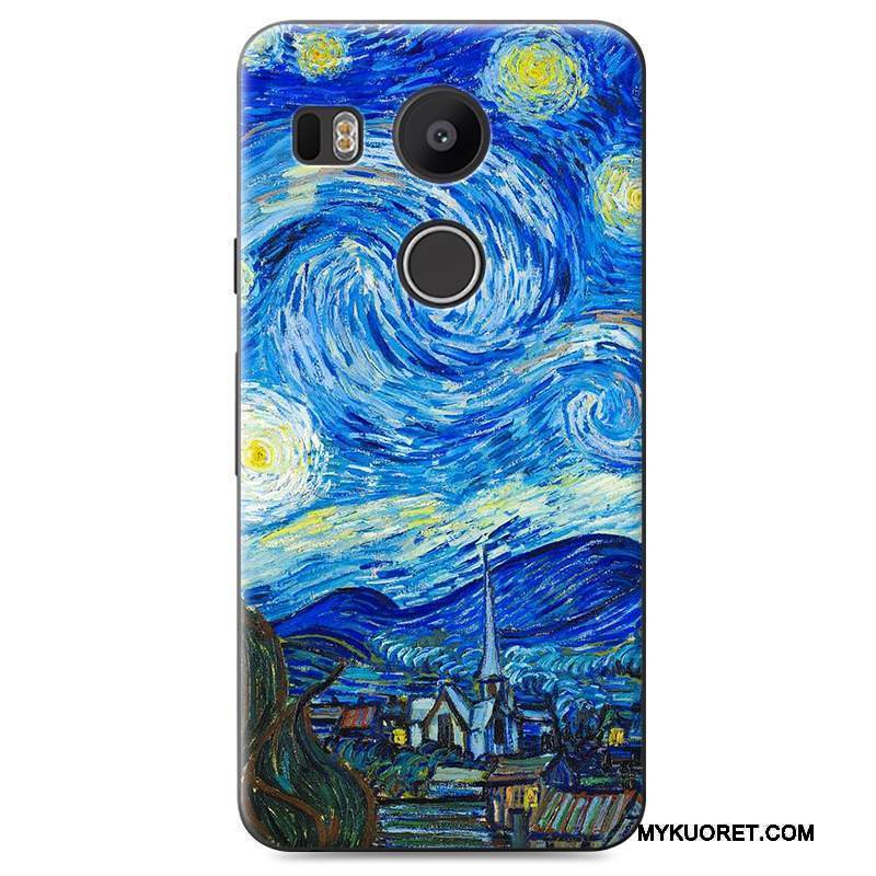 Kuori Lg Nexus 5x Maalaus Puhelimen Kuoret Sininen, Kotelo Lg Nexus 5x Kova Murtumaton