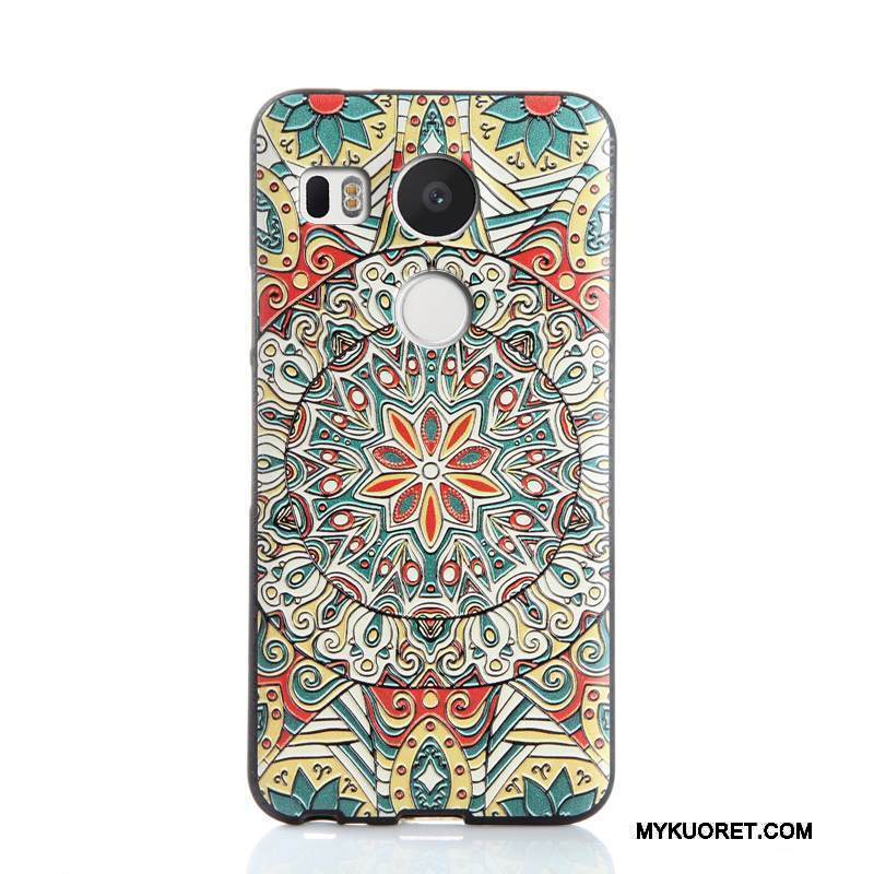 Kuori Lg Nexus 5x Pehmeä Neste Puhelimen Kuoret Keltainen, Kotelo Lg Nexus 5x Kohokuviointi Murtumaton