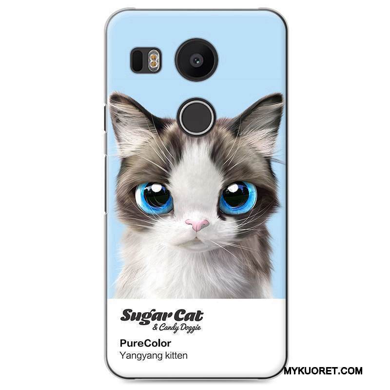 Kuori Lg Nexus 5x Sarjakuva Kova Murtumaton, Kotelo Lg Nexus 5x Sininen Puhelimen Kuoret