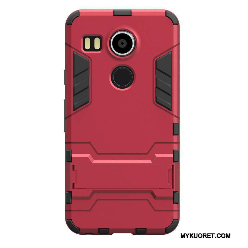 Kuori Lg Nexus 5x Tuki Punainen Puhelimen Kuoret, Kotelo Lg Nexus 5x Suojaus Kova Murtumaton