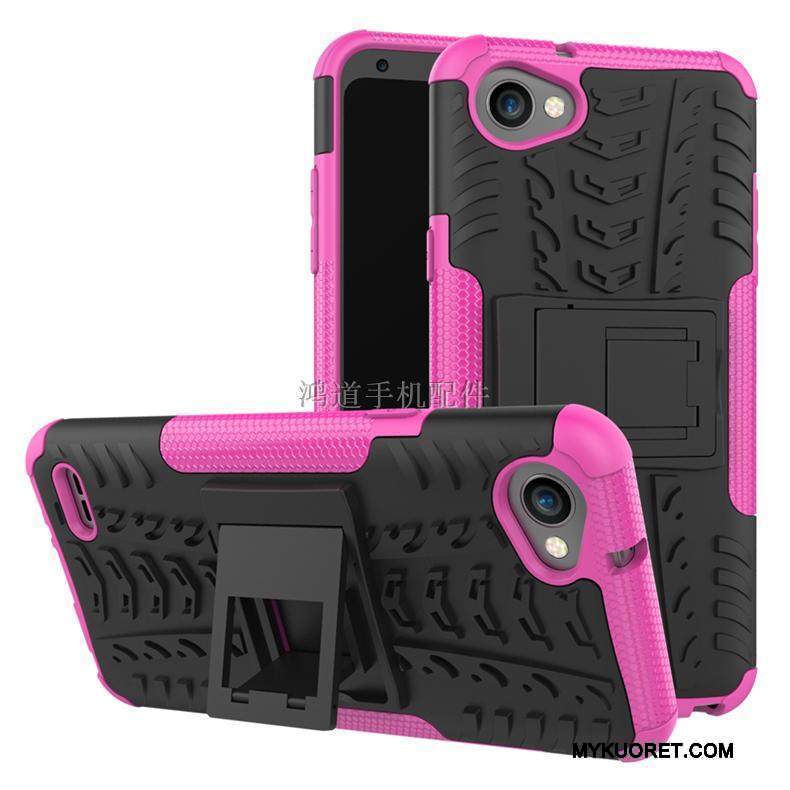 Kuori Lg Q6 Luova Kolme Puolustusta Vihreä, Kotelo Lg Q6 Tuki Puhelimen Kuoret Kova