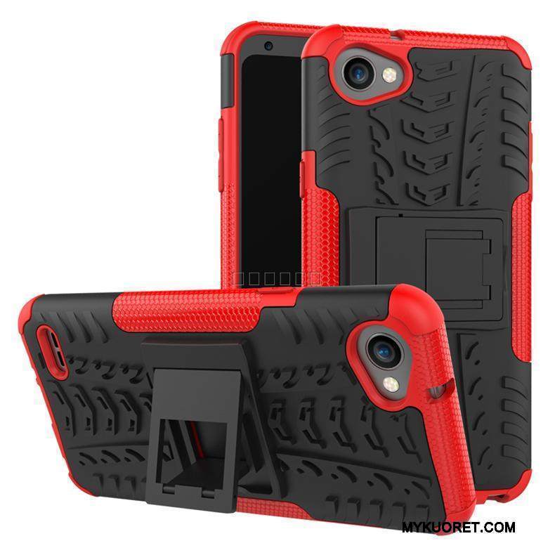 Kuori Lg Q6 Luova Kolme Puolustusta Vihreä, Kotelo Lg Q6 Tuki Puhelimen Kuoret Kova