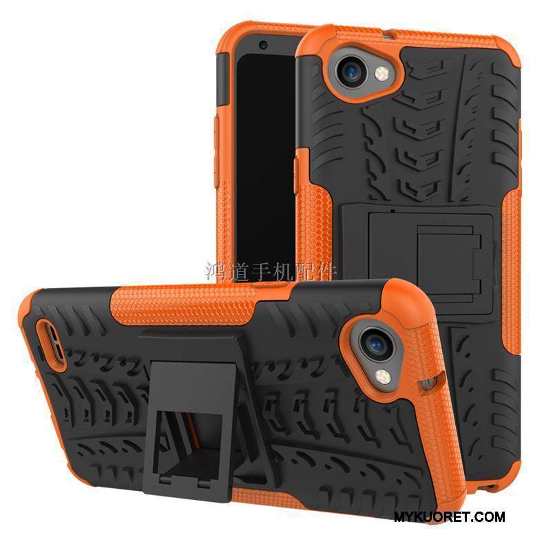 Kuori Lg Q6 Luova Kolme Puolustusta Vihreä, Kotelo Lg Q6 Tuki Puhelimen Kuoret Kova