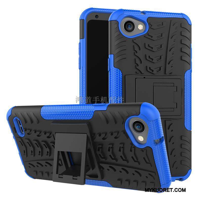 Kuori Lg Q6 Luova Kolme Puolustusta Vihreä, Kotelo Lg Q6 Tuki Puhelimen Kuoret Kova