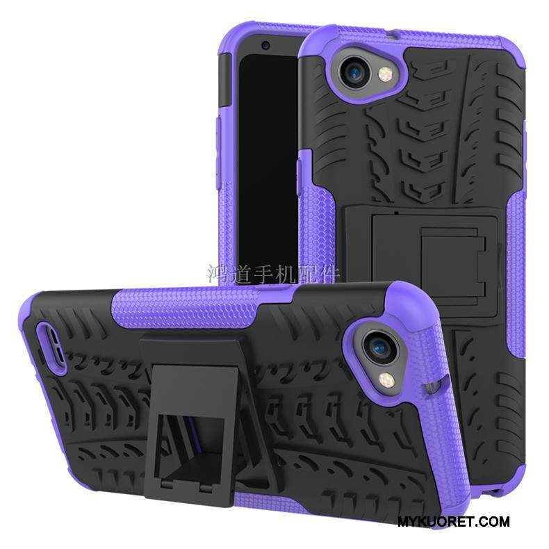 Kuori Lg Q6 Luova Kolme Puolustusta Vihreä, Kotelo Lg Q6 Tuki Puhelimen Kuoret Kova