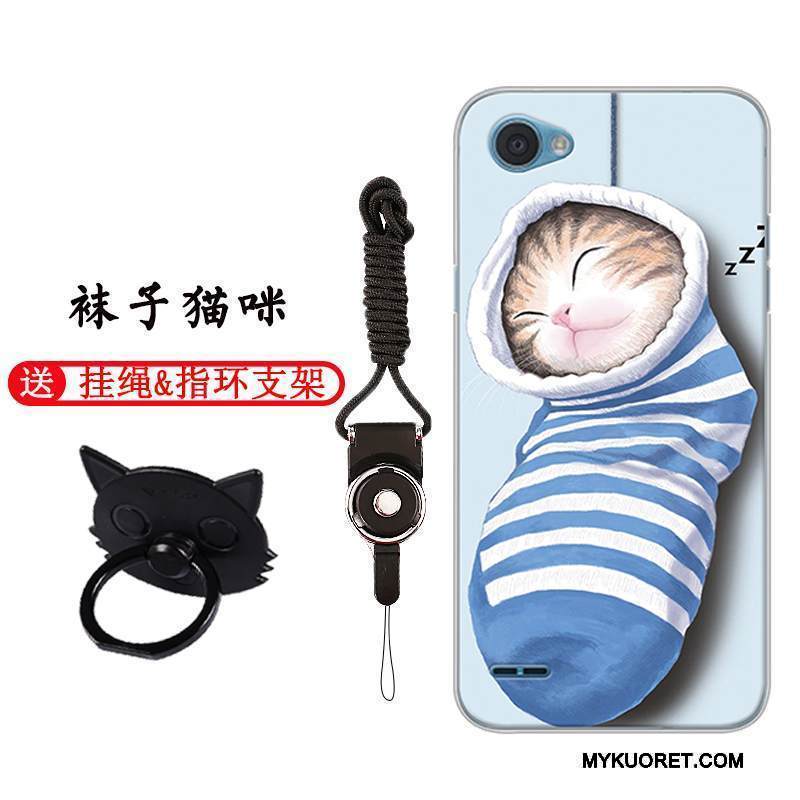 Kuori Lg Q6 Sarjakuva Puhelimen Kuoret Sininen, Kotelo Lg Q6 Silikoni Persoonallisuus Murtumaton