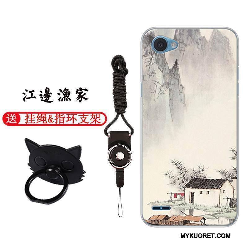 Kuori Lg Q6 Sarjakuva Puhelimen Kuoret Sininen, Kotelo Lg Q6 Silikoni Persoonallisuus Murtumaton