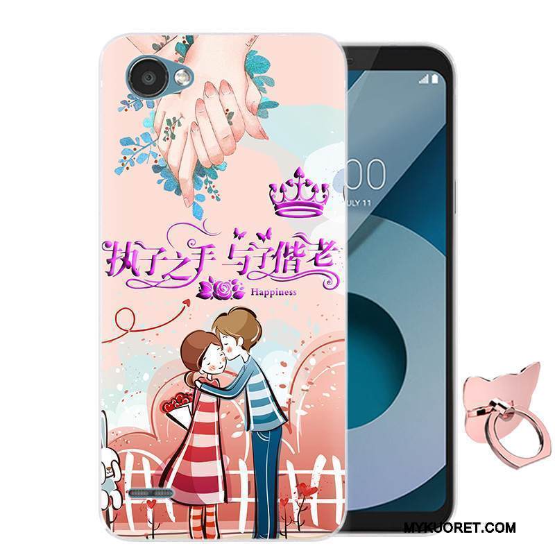 Kuori Lg Q6 Silikoni Murtumaton Jauhe, Kotelo Lg Q6 Pehmeä Neste Punainen Puhelimen Kuoret