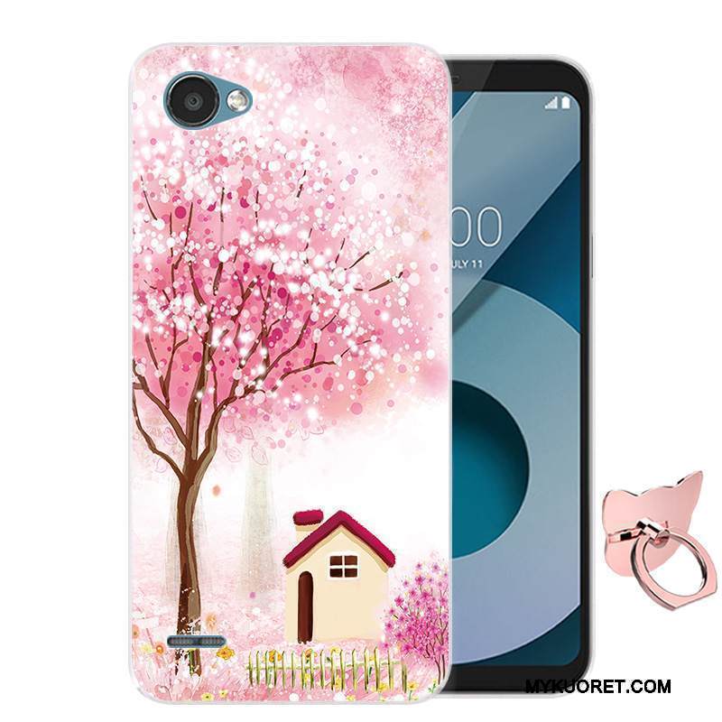 Kuori Lg Q6 Silikoni Murtumaton Jauhe, Kotelo Lg Q6 Pehmeä Neste Punainen Puhelimen Kuoret