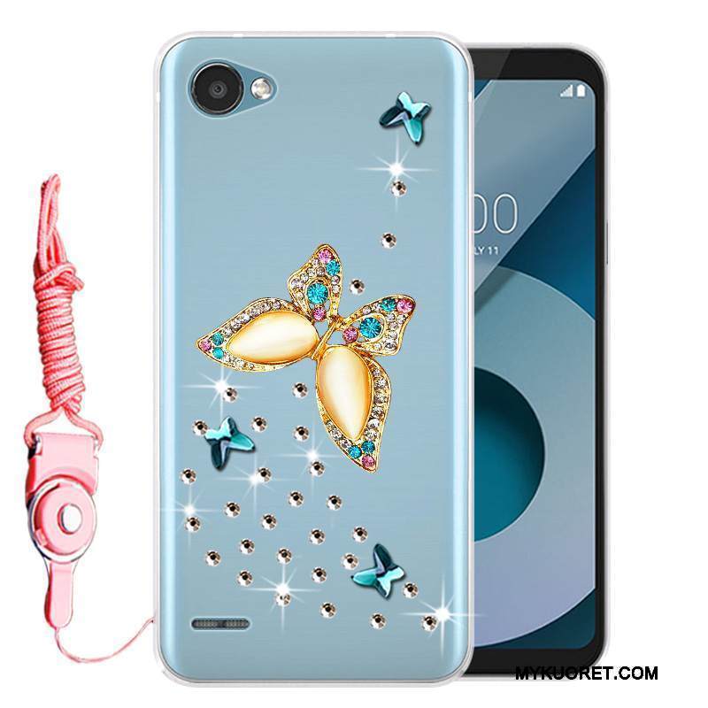 Kuori Lg Q6 Strassi Sininen Puhelimen Kuoret, Kotelo Lg Q6 Pehmeä Neste