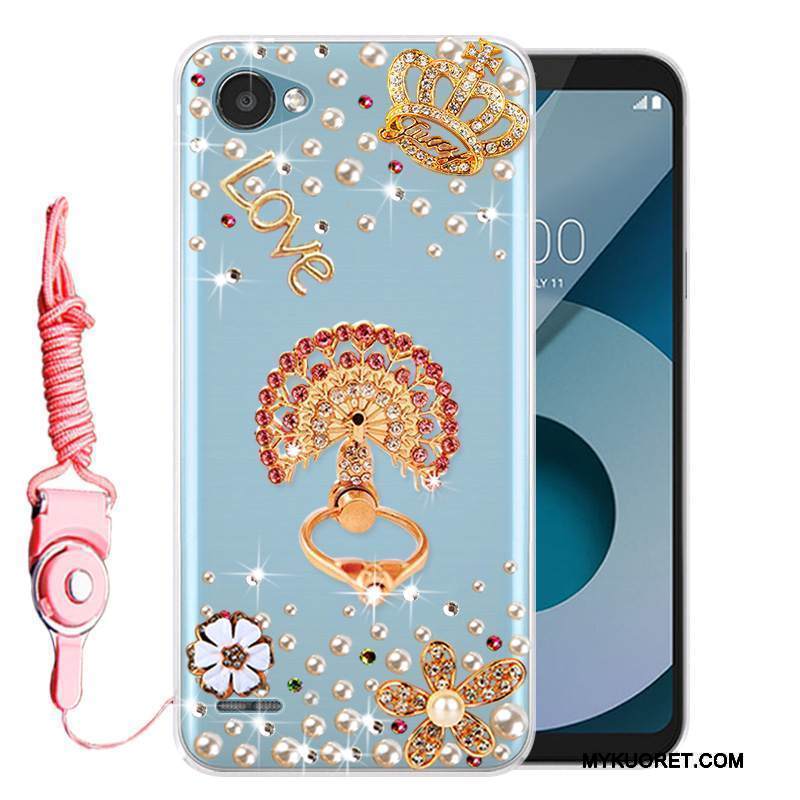 Kuori Lg Q6 Strassi Sininen Puhelimen Kuoret, Kotelo Lg Q6 Pehmeä Neste