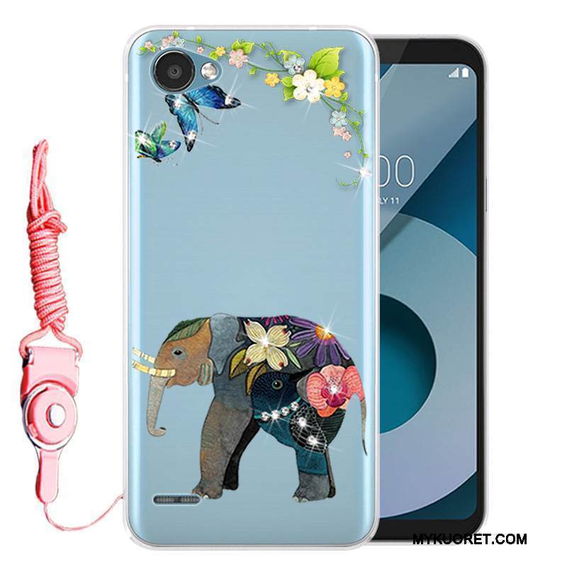 Kuori Lg Q6 Strassi Sininen Puhelimen Kuoret, Kotelo Lg Q6 Pehmeä Neste