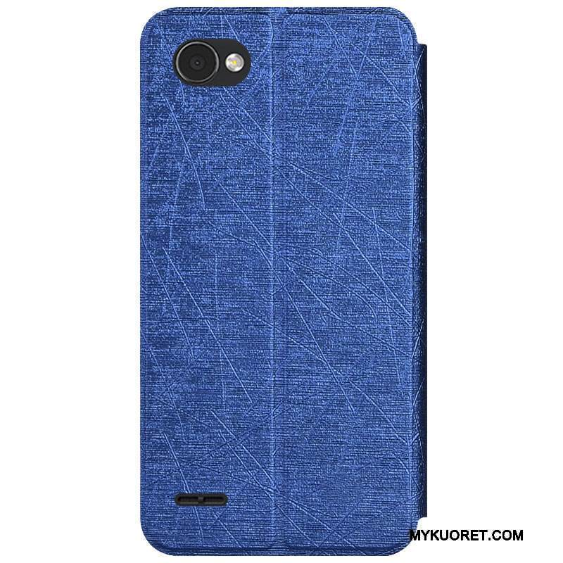 Kuori Lg Q6 Tuki Puhelimen Kuoret Kulta, Kotelo Lg Q6 Nahka Väriset Murtumaton