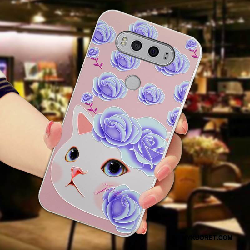 Kuori Lg V20 Kohokuviointi Jauhe Murtumaton, Kotelo Lg V20 Silikoni Uusi Puhelimen Kuoret