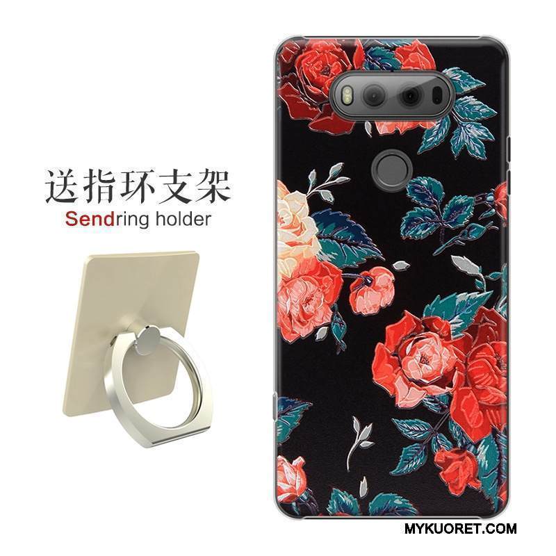 Kuori Lg V20 Kohokuviointi Kova Tuuli, Kotelo Lg V20 Suojaus Ulotteinen Punainen