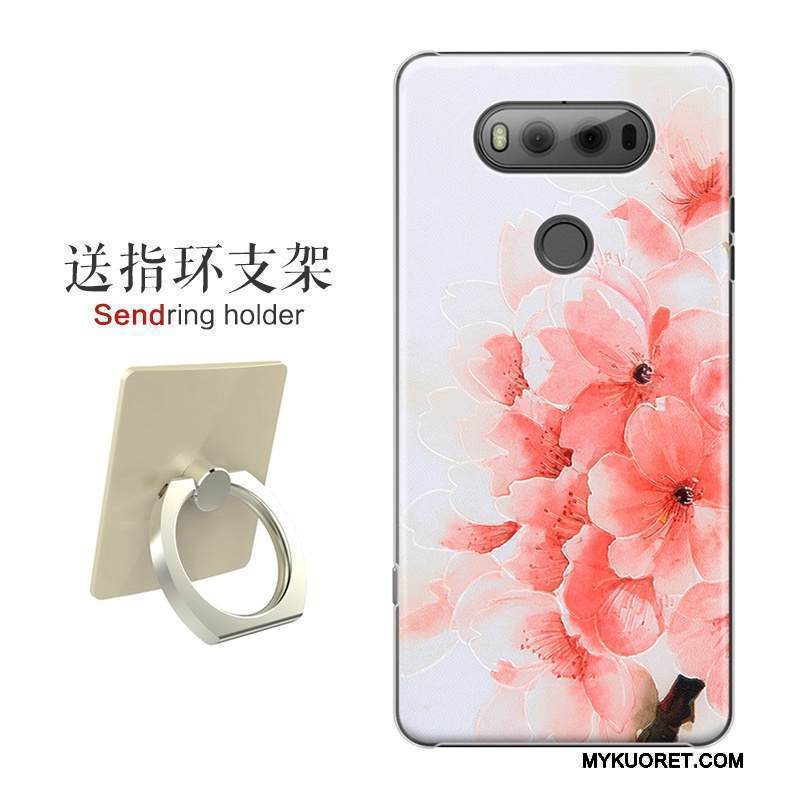 Kuori Lg V20 Kohokuviointi Kova Tuuli, Kotelo Lg V20 Suojaus Ulotteinen Punainen