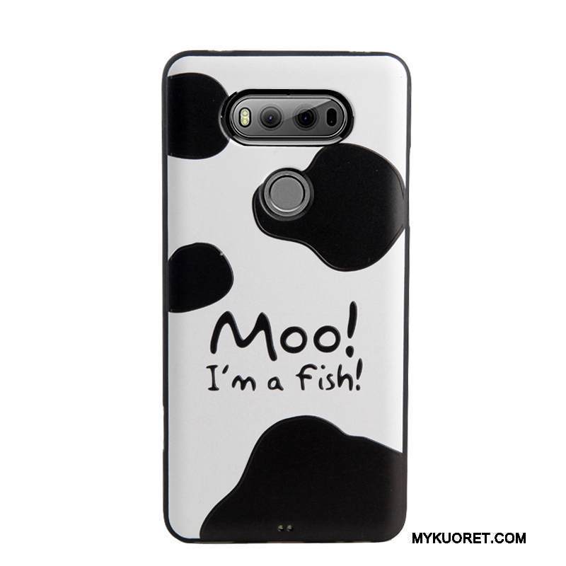 Kuori Lg V20 Kohokuviointi Murtumaton Pesty Suede, Kotelo Lg V20 Laukut Ripustettavat Koristeet Puhelimen Kuoret