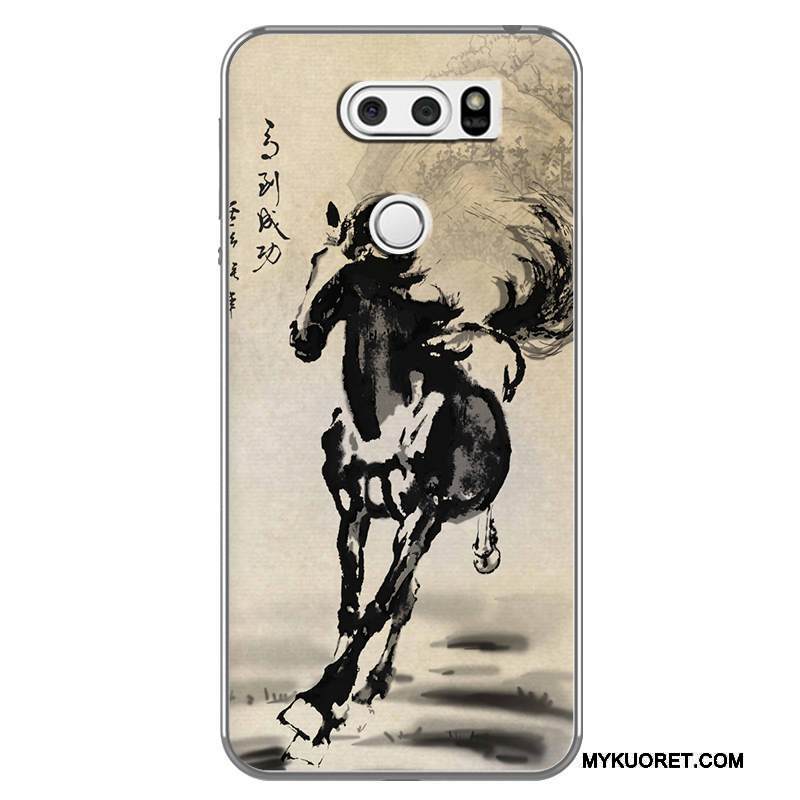 Kuori Lg V30 Luova Kiinalainen Tyyli Persoonallisuus, Kotelo Lg V30 Pehmeä Neste Valkoinen Puhelimen Kuoret