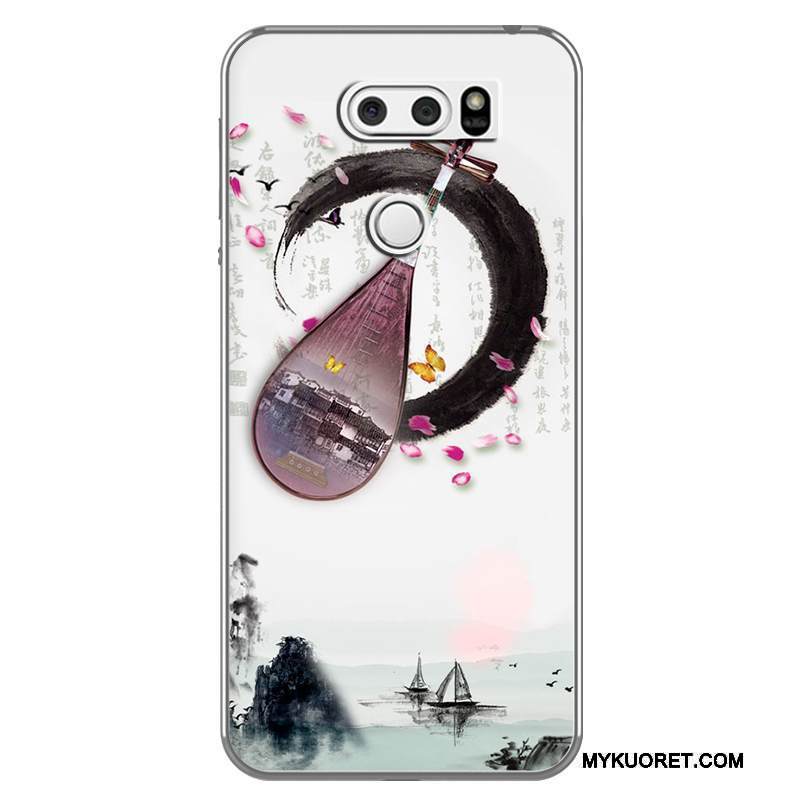 Kuori Lg V30 Luova Kiinalainen Tyyli Persoonallisuus, Kotelo Lg V30 Pehmeä Neste Valkoinen Puhelimen Kuoret