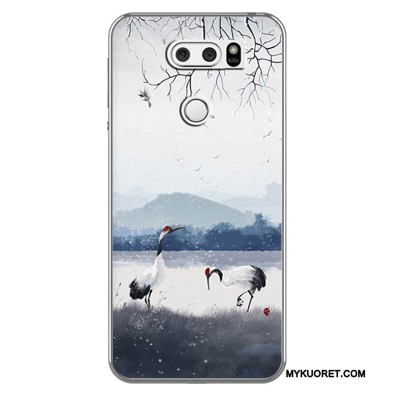 Kuori Lg V30 Luova Kiinalainen Tyyli Persoonallisuus, Kotelo Lg V30 Pehmeä Neste Valkoinen Puhelimen Kuoret