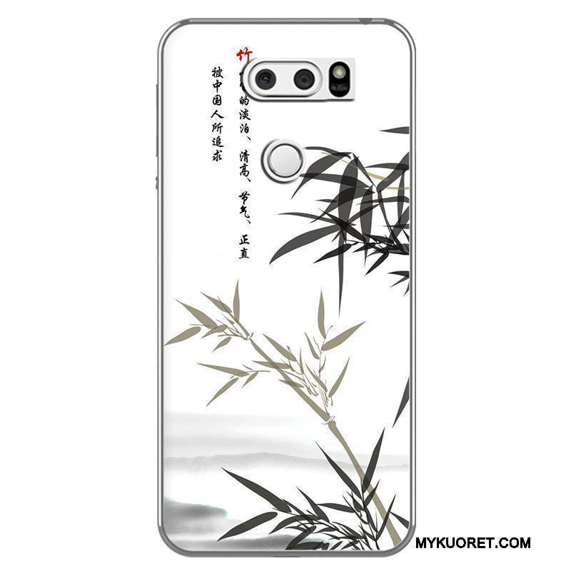 Kuori Lg V30 Luova Kiinalainen Tyyli Persoonallisuus, Kotelo Lg V30 Pehmeä Neste Valkoinen Puhelimen Kuoret