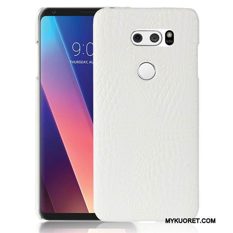 Kuori Lg V30 Nahka Murtumaton Krokotiili, Kotelo Lg V30 Suojaus Jauhe Kova