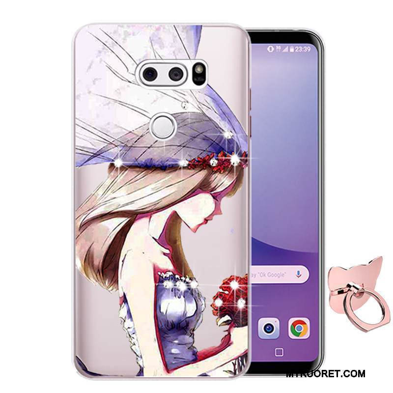 Kuori Lg V30 Pehmeä Neste Sininen Puhelimen Kuoret, Kotelo Lg V30 Sarjakuva Murtumaton