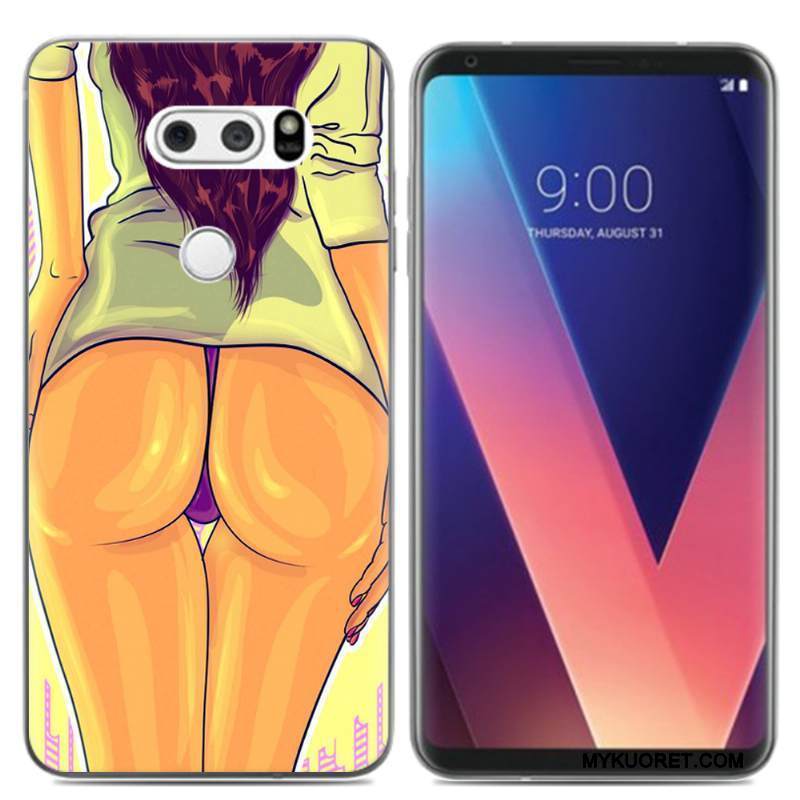 Kuori Lg V30 Pehmeä Neste Öljyvärimaalaus Kustannukset, Kotelo Lg V30 Sarjakuva Jauhe Puhelimen Kuoret