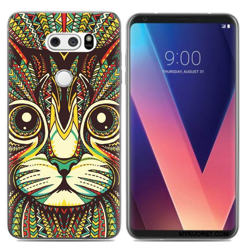 Kuori Lg V30 Pehmeä Neste Öljyvärimaalaus Kustannukset, Kotelo Lg V30 Sarjakuva Jauhe Puhelimen Kuoret