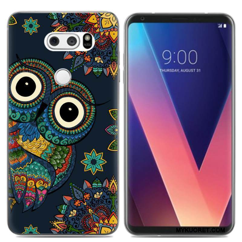 Kuori Lg V30 Pehmeä Neste Öljyvärimaalaus Kustannukset, Kotelo Lg V30 Sarjakuva Jauhe Puhelimen Kuoret