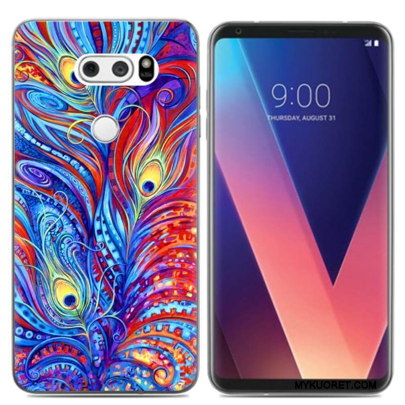 Kuori Lg V30 Pehmeä Neste Öljyvärimaalaus Kustannukset, Kotelo Lg V30 Sarjakuva Jauhe Puhelimen Kuoret