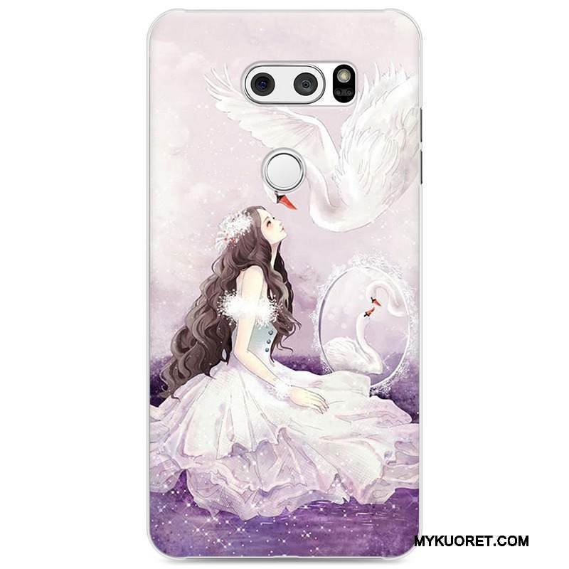 Kuori Lg V30 Sarjakuva Ihana Violetti, Kotelo Lg V30 Suojaus Puhelimen Kuoret Trendi