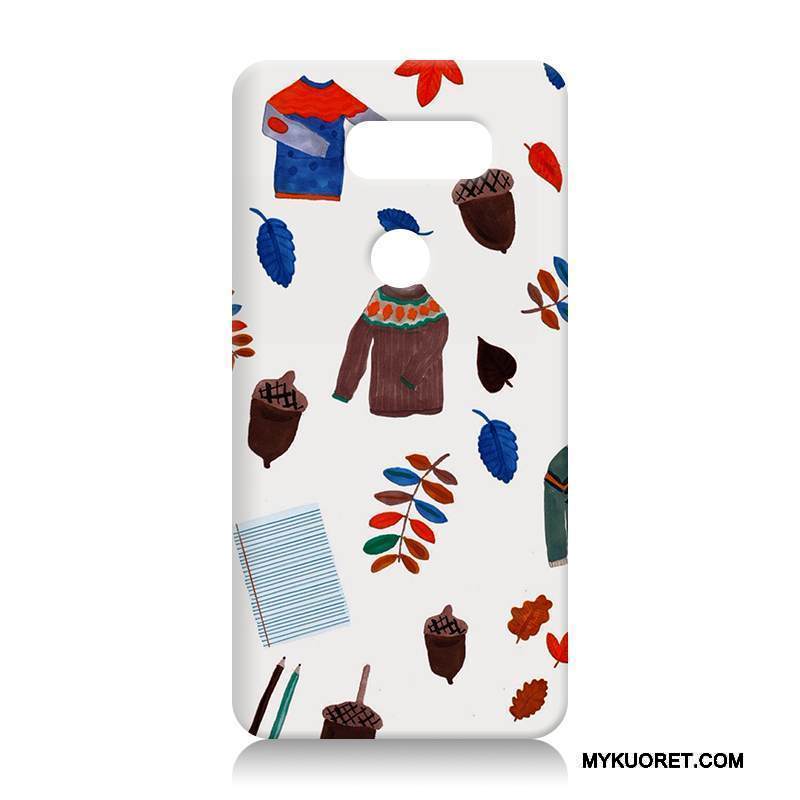 Kuori Lg V30 Silikoni Kova Valkoinen, Kotelo Lg V30 Luova Persoonallisuus Puhelimen Kuoret