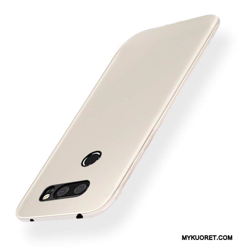 Kuori Lg V30 Suojaus Pesty Suede Puhelimen Kuoret, Kotelo Lg V30 Pehmeä Neste Punainen Murtumaton