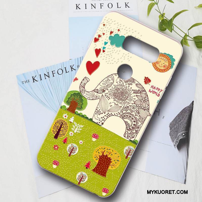 Kuori Lg V30 Suojaus Vihreä Puhelimen Kuoret, Kotelo Lg V30 Luova Kova Murtumaton