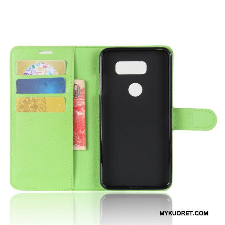 Kuori Lg V30 Tuki Musta, Kotelo Lg V30 Nahka