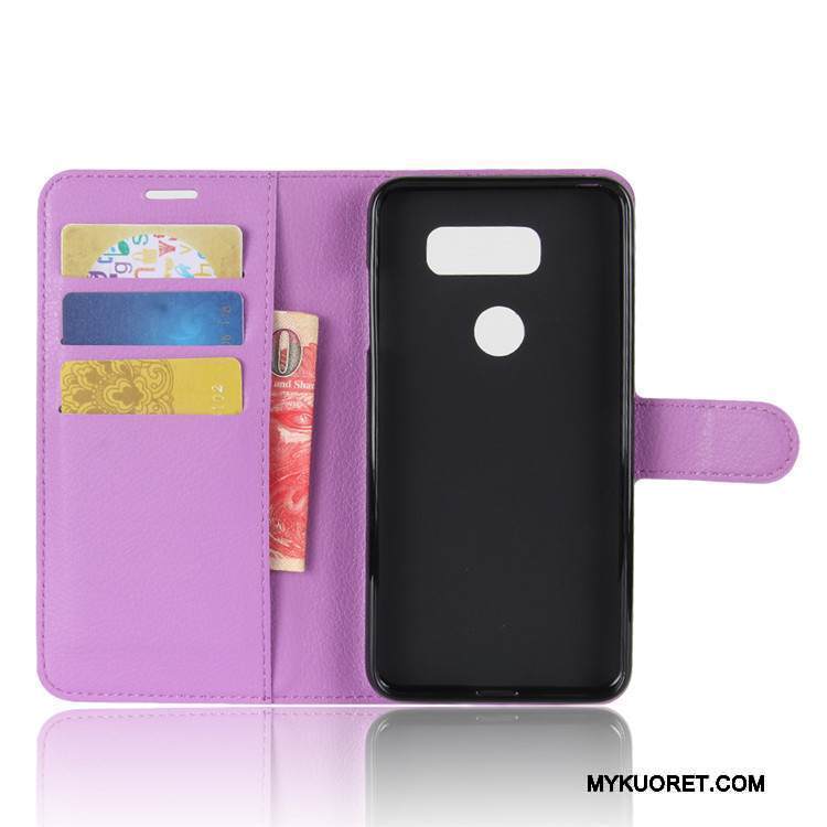 Kuori Lg V30 Tuki Musta, Kotelo Lg V30 Nahka