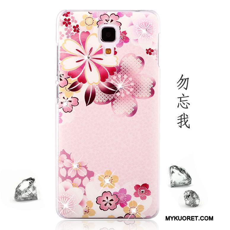 Kuori Mi 4 Maalaus Pesty Suede Trendi, Kotelo Mi 4 Suojaus Puhelimen Kuoret Punainen