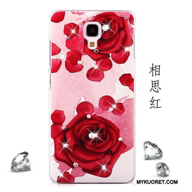 Kuori Mi 4 Maalaus Pesty Suede Trendi, Kotelo Mi 4 Suojaus Puhelimen Kuoret Punainen