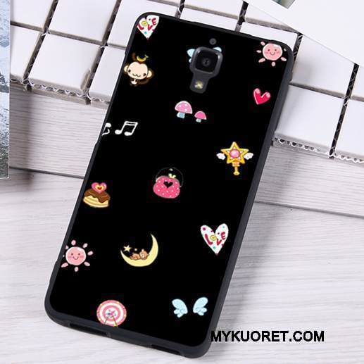 Kuori Mi 4 Pehmeä Neste Pieni Puhelimen Kuoret, Kotelo Mi 4 Laukut Musta Murtumaton