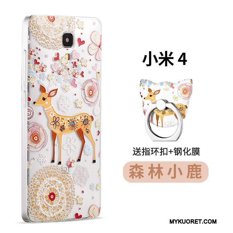 Kuori Mi 4 Pehmeä Neste Takakansi Trendi, Kotelo Mi 4 Kohokuviointi Karkaisu Pieni