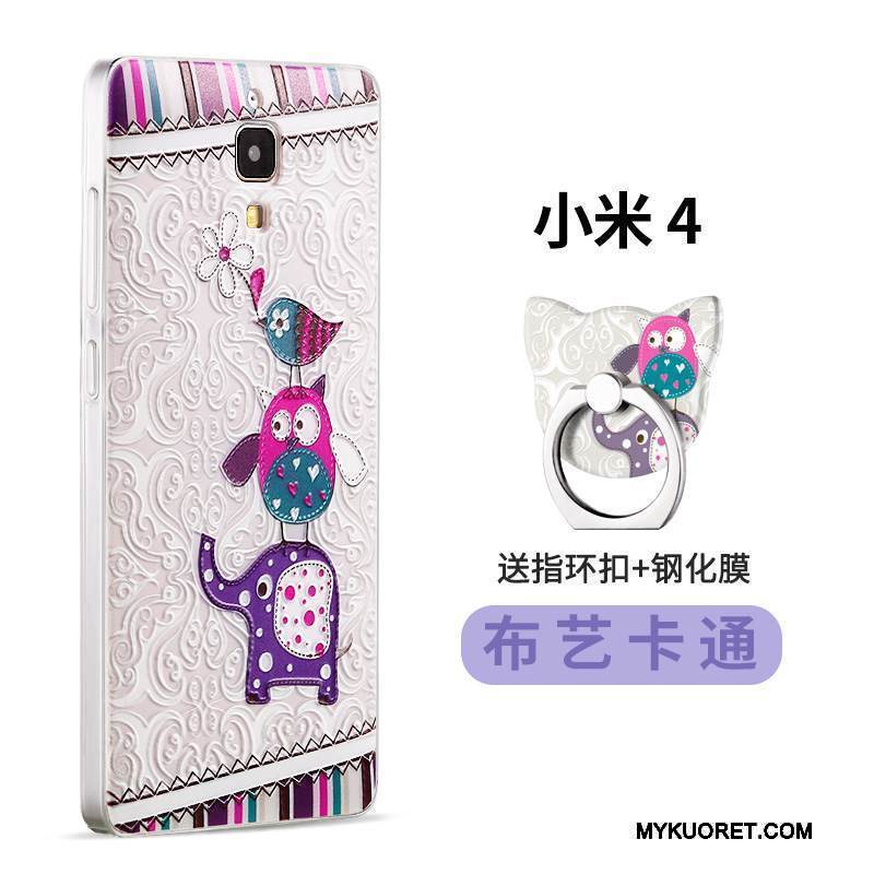 Kuori Mi 4 Pehmeä Neste Takakansi Trendi, Kotelo Mi 4 Kohokuviointi Karkaisu Pieni